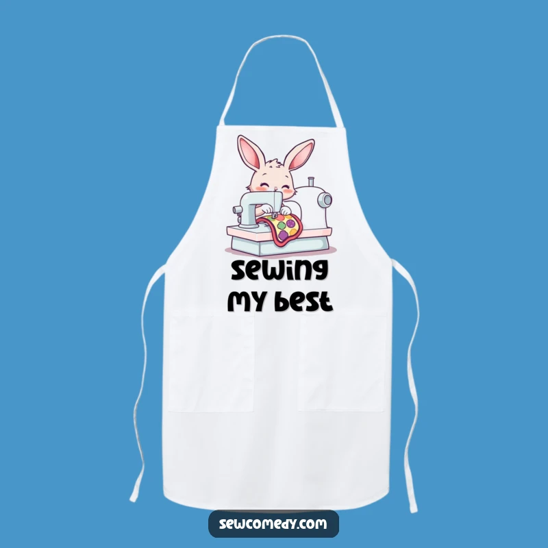 Funny Bunny Sewing Machine Apron: Hilarious Crafter Protector Gift!