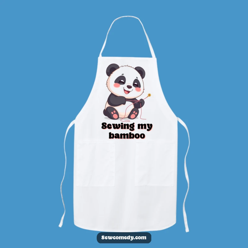 Funny Panda Sewing Apron: Humorous Smiling Cub Kitchen Gift