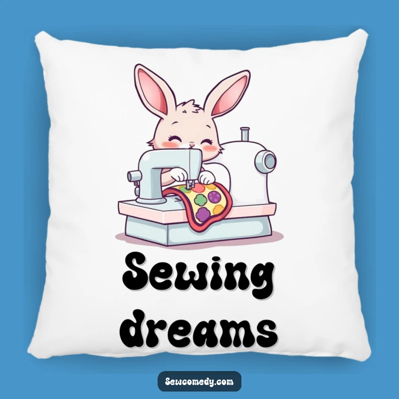 Funny Bunny Sewing Machine Pillow: Cozy Comfort with Crafty Charm Gift!