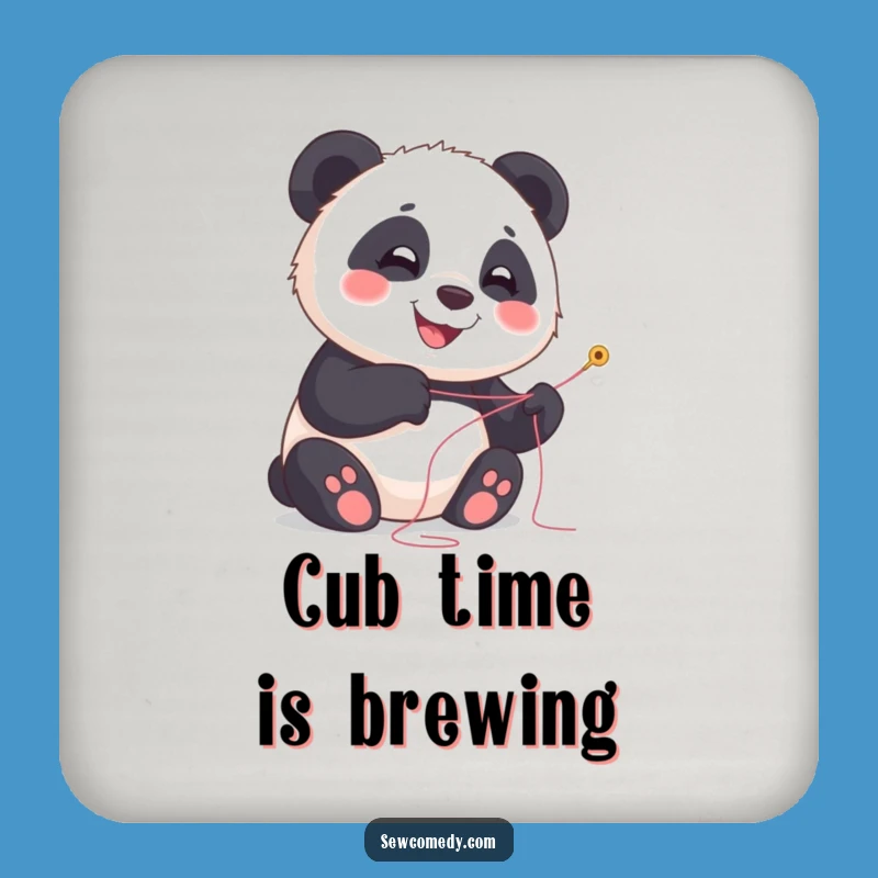 Funny Panda Sewing Coasters: Set of Humorous Cub Decor Gift