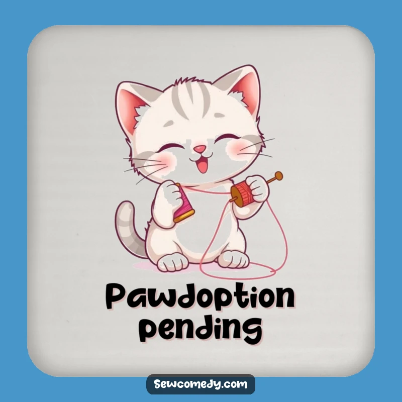 Funny Kitten Sewing Coasters: Set of Humorous Cat Protecting Surfaces Gift